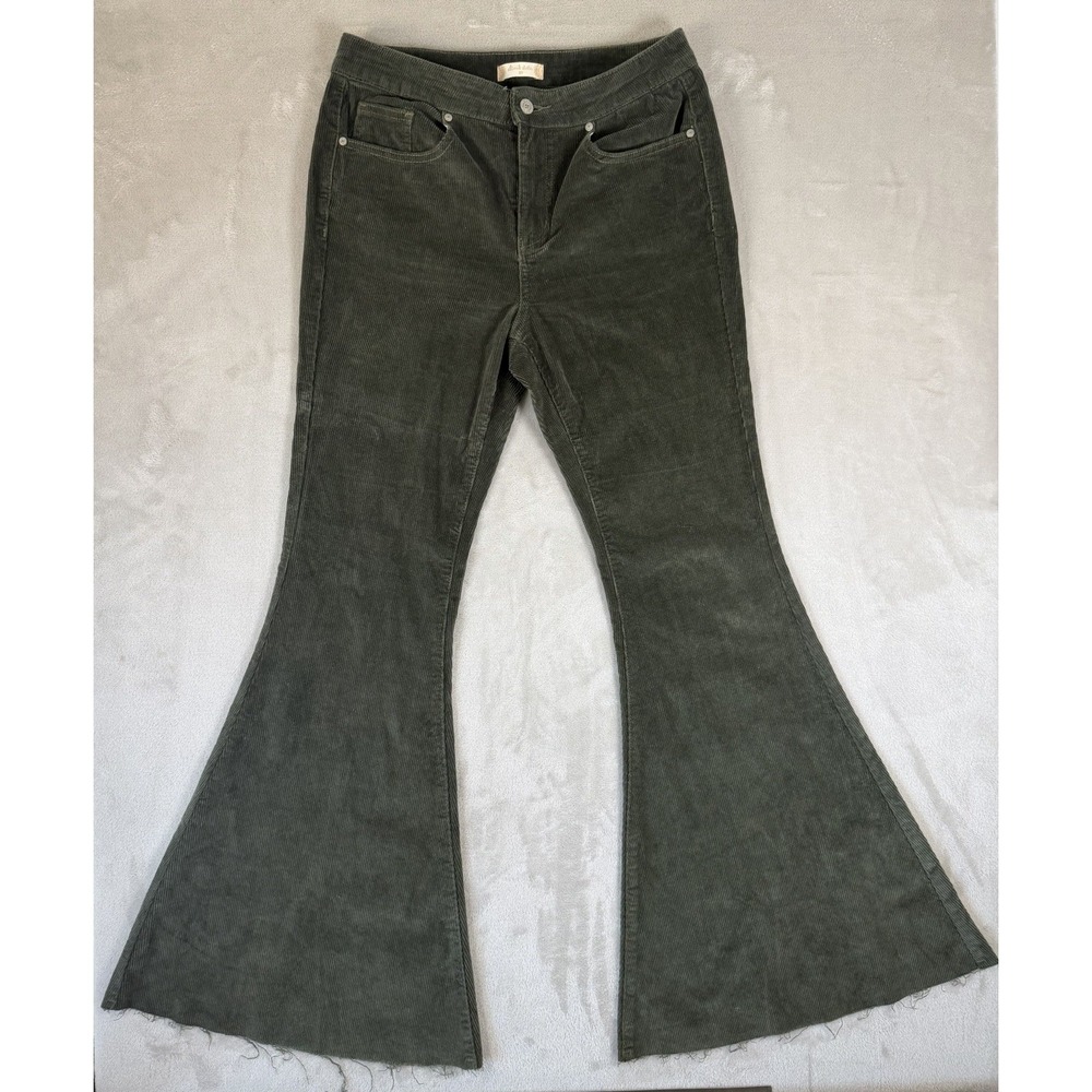 Altar'd State Corduroy Bell Bottom Pants Womens 27 Green Wide Flare Boho Retro